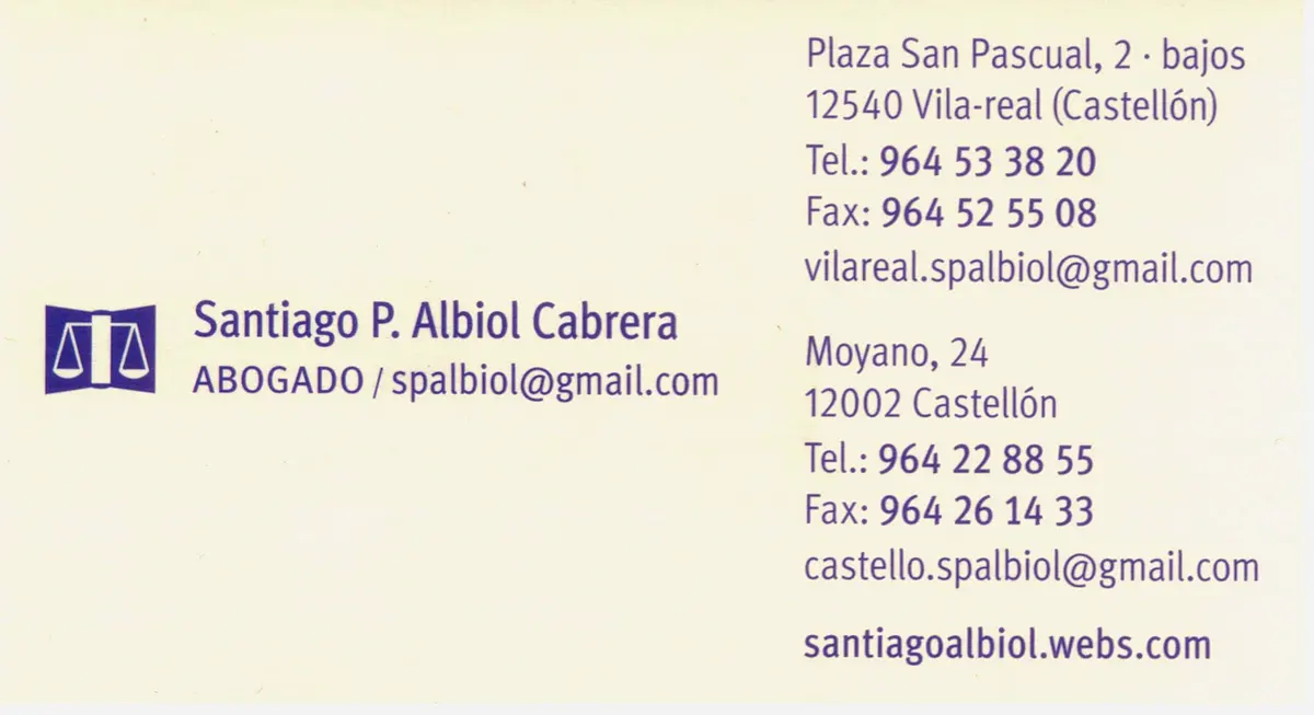 SANTIAGO P. ALBIOL CABRERA, Abogado. — foto 3 de 3