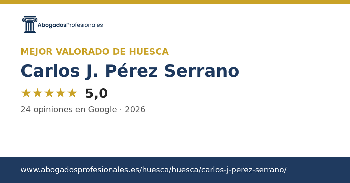 Insignia: mejor calificado de Huesca 2026 — Carlos J. Pérez Serrano
